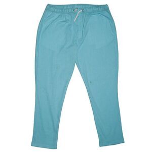 Mens Pants Joggers Turquoise White Check Drawstring Loose Harem Casual Beach XL